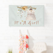Boho Rustic Greenery Girl Baby Banner (Insitu)