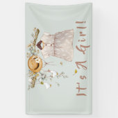 Boho Rustic Greenery Girl Baby Banner (Vertikal)