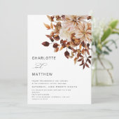 Boho Rustic Herbst Herbst verlässt Blumenhochzeit Einladung (Stehend Vorderseite)