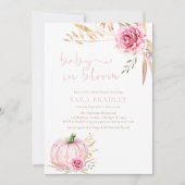 Boho Rustic Herbst Pumpkin Baby Dusche Einladung (Vorderseite)