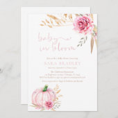 Boho Rustic Herbst Pumpkin Baby Dusche Einladung (Vorne/Hinten)