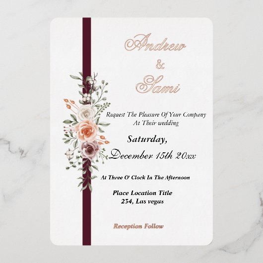 Boho Rustic Hochzeit Einladung (Vorderseite)