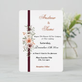 Boho Rustic Hochzeit Einladung (Stehend vorne)