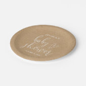 Boho Rustic Kraft Gender Neutral Baby Dusche Pappteller (Schrägansicht)