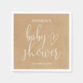 Boho Rustic Kraft Gender Neutral Baby Dusche Serviette (Vorderseite)