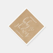 Boho Rustic Kraft Gender Neutral Baby Dusche Serviette (Ecke)