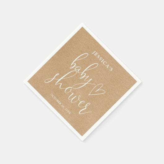 Boho Rustic Kraft Gender Neutral Baby Dusche Serviette (Ecke)