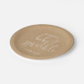 Boho Rustic Kraft Neutral Baby Sprinkle Dusche Pappteller (Schrägansicht)