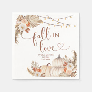 Boho Rustic Kürbis Herbst verliebt sein Papier Ser Serviette