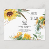Boho Rustic Lights Sonnenblumen Brautparty Einladu Einladungspostkarte (Vorderseite)