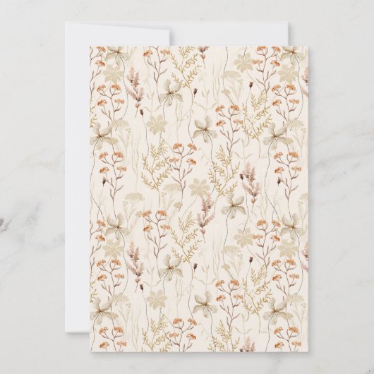 Boho Rustic Meadow Blume Blumenstudium Party Einladung (Rückseite)