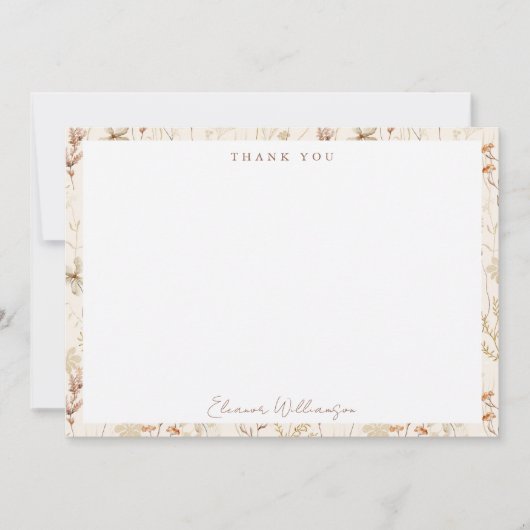 Boho Rustic Meadow Blume Brautparty Dankeskarte (Vorderseite)