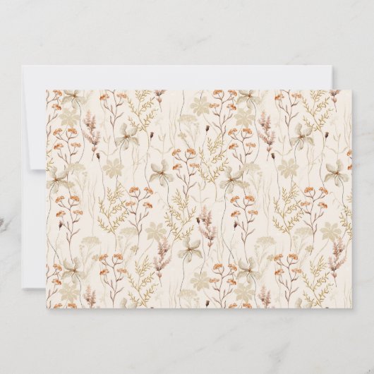 Boho Rustic Meadow Blume Brautparty Dankeskarte (Rückseite)