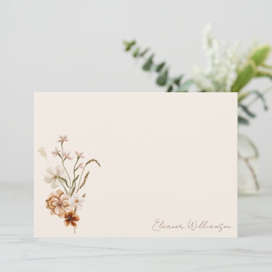 Boho Rustic Meadow Blume Brautparty Dankeskarte (Stehend Vorderseite)