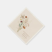 Boho Rustic Meadow Blume Brautparty Serviette (Ecke)