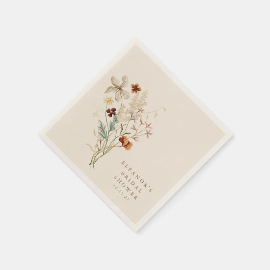 Boho Rustic Meadow Blume Brautparty Serviette (Ecke)