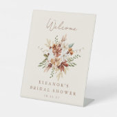 Boho Rustic Meadow Blume Brautparty Willkommen Sockelschild (Vorderseite)