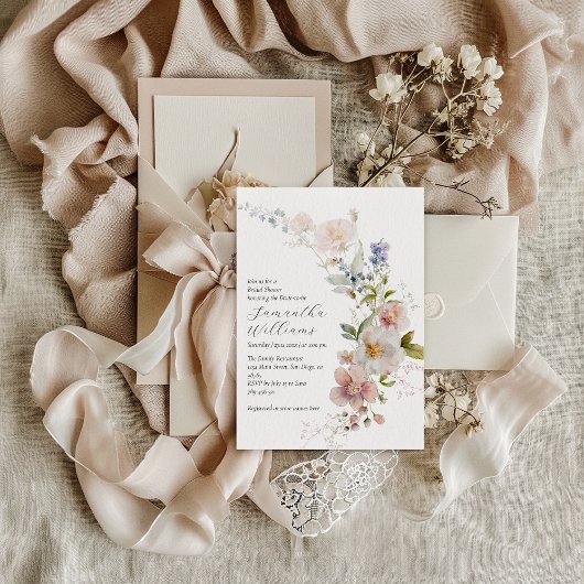 Boho Rustic Meadow Wildblume Brautparty Einladung