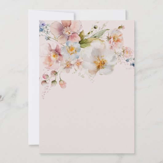 Boho Rustic Meadow Wildblume Brautparty Einladung (Rückseite)