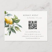Boho Rustic Minimal Yellow Lemon Garden Wedding Begleitkarte (Vorderseite)