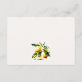 Boho Rustic Minimal Yellow Lemon Garden Wedding Begleitkarte (Rückseite)