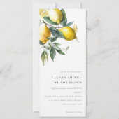 Boho Rustic Minimal Yellow Lemon Garden Wedding Einladung (Vorderseite)