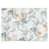 Boho Rustic Minze Watercolor Eucalyptus Floral Große Geschenktüte (Vorderseite)