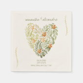 Boho Rustic Moderne Blumengarten Hochzeit Serviette (Vorderseite)