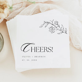 Boho Rustic Moderne Minimalistisch Cheers Wedding Serviette