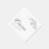 Boho Rustic Moderne Minimalistisch Cheers Wedding Serviette (Ecke)
