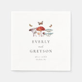 Boho & Rustic Mushroom Wedding Serviette (Vorderseite)