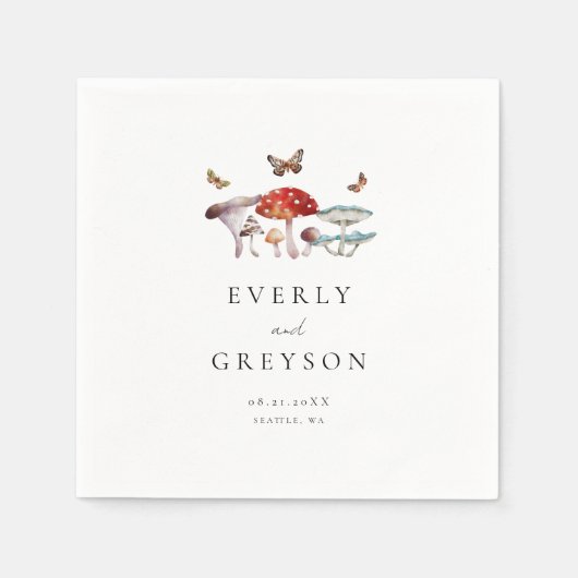 Boho & Rustic Mushroom Wedding Serviette (Vorderseite)