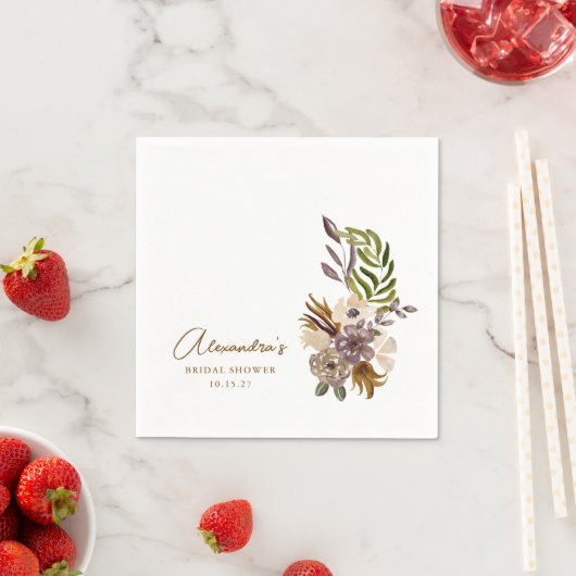 Boho Rustic Nature Botanical Custom Brautparty Serviette (Beispiel)