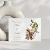 Boho Rustic Nature Plum Floral Save the Date Karte