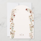 Boho Rustic Neutral Floral Romantic Arch Wedding Einladung (Rückseite)