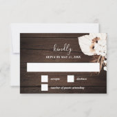 Boho Rustic Neutral Flowers Wedding RSVP Card Karte (Vorderseite)