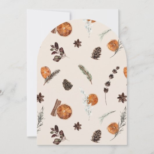 Boho Rustic Orange Moderne botanische Babydusche Einladung (Rückseite)