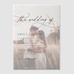 Boho Rustic Overlay Foto Wedding Pergament Einladungen