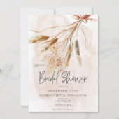 Boho Rustic Pampas & Dried Bouquet Brautparty Einladung (Vorderseite)