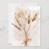 Boho Rustic Pampas & Dried Bouquet Bridal Luncheon Einladung (Rückseite)