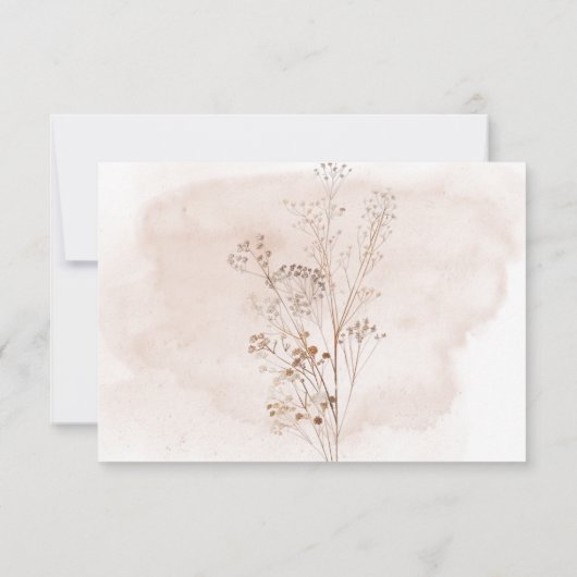 Boho Rustic Pampas & Dried Grass Bouquet QR Code RSVP Karte (Rückseite)