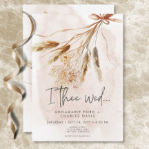 Boho Rustic Pampas & Dried Grass Bouquet Wedding