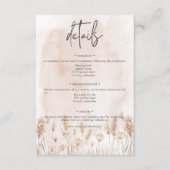Boho Rustic Pampas & Driving Grass Bouquet Details Begleitkarte (Vorderseite)