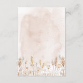 Boho Rustic Pampas & Driving Grass Bouquet Details Begleitkarte (Rückseite)