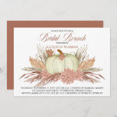 Boho Rustic Pampas Grass | Pumpkin Bridal Brunch Einladung (Vorne/Hinten)
