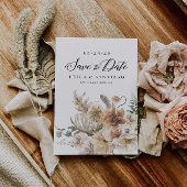 Boho Rustic Pampas Grass Save the Date Einladung