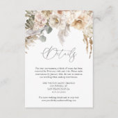 Boho Rustic Pampas Grass Wedding Details Begleitkarte (Vorderseite)