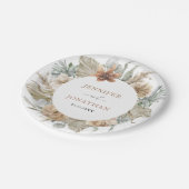 Boho Rustic Pampas Grass Wedding Paper Tellers Pappteller (Schrägansicht)