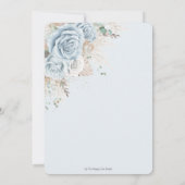 Boho Rustic Pampas Pastel Blue Floral Baby Dusche Einladung (Rückseite)