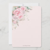 Boho Rustic Pampas Pink Floral Girl Babydusche Einladung (Rückseite)